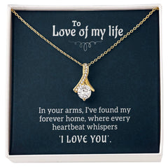 alluring beauty necklace gift with ribbon-shaped pendant in elegant box for loved ones.