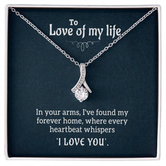 alluring beauty necklace gift presented in elegant packaging with heartfelt message for a special someone.