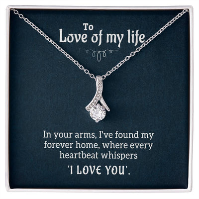 alluring beauty necklace gift presented in elegant packaging with heartfelt message for a special someone.